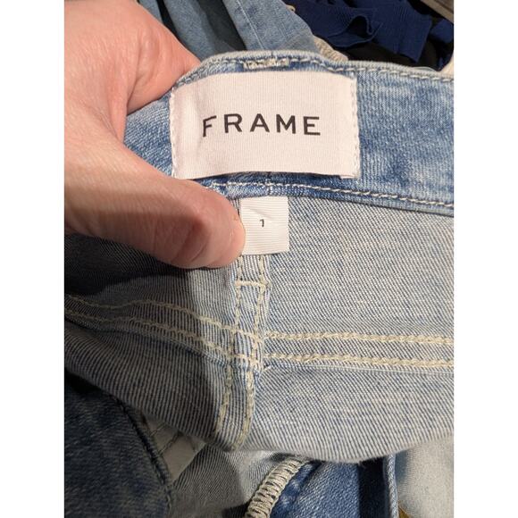 Frame Womens Le One Crop Mini Boot Jeans Size 1 Blue Denim Bootcut Designer - Picture 7 of 10
